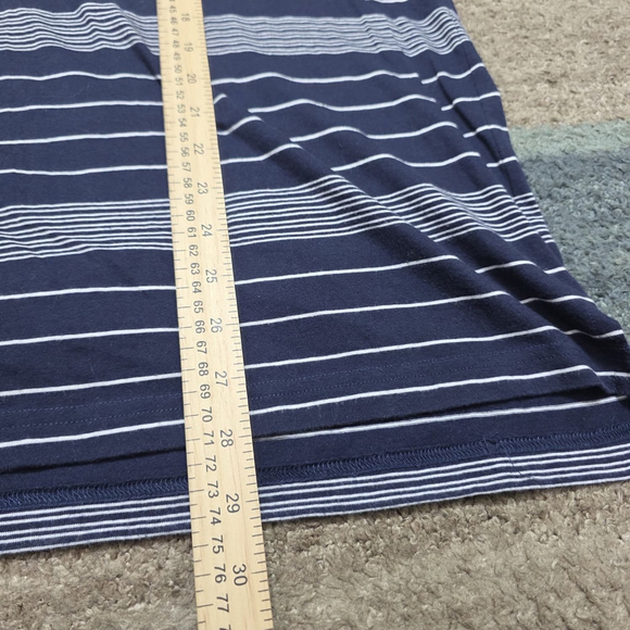 Lacoste Navy Blue Striped Polo Shirt Men’s 7 Regular Fit Crocodile - Picture 7 of 8